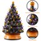 Casafield Hand Painted Ceramic Christmas Tree, 24-Inch Pre-Lit Tree with 148 Multi Color Lights and 2 Star Toppers